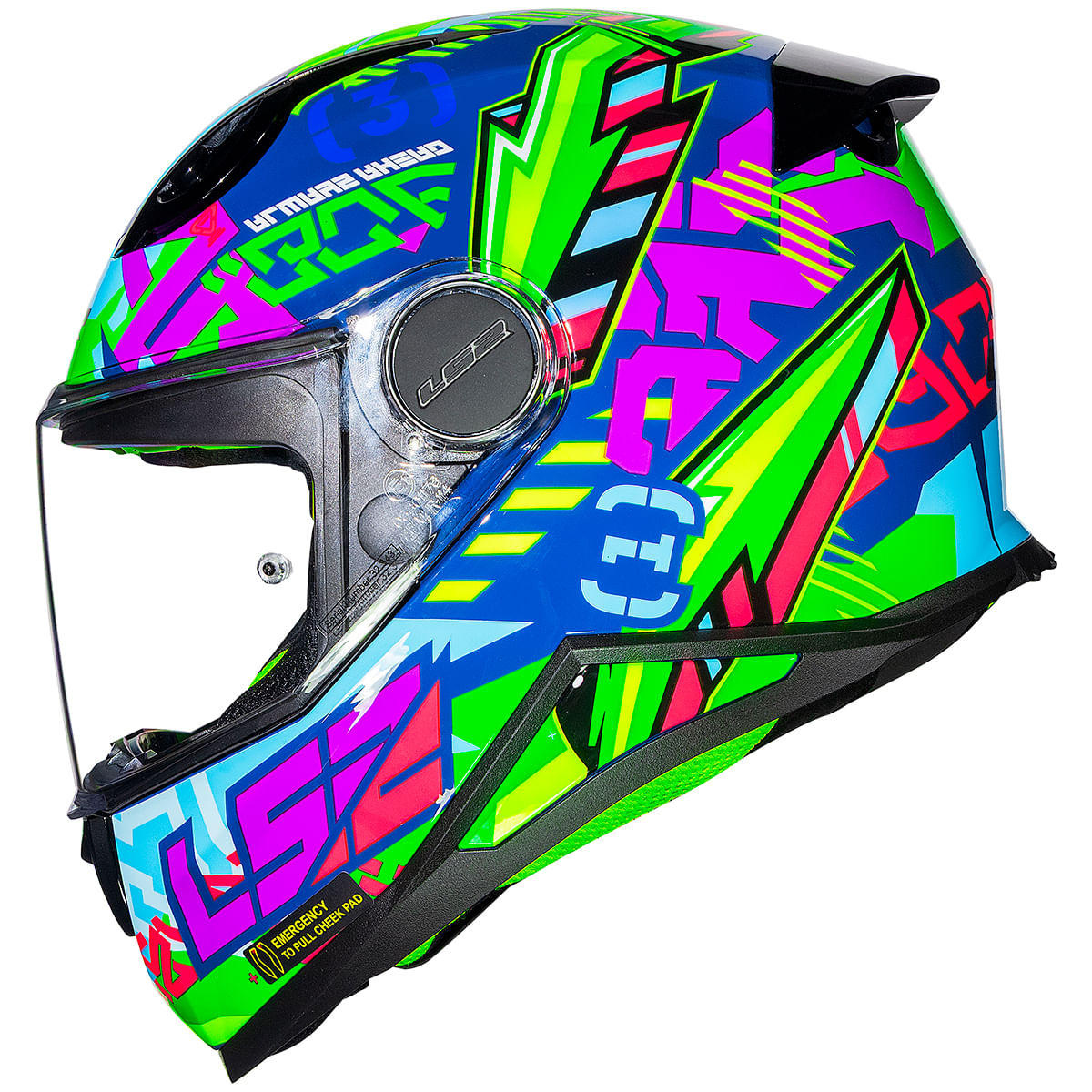Capacete Original LS2 FF812 Infantil Svent Azul Verde